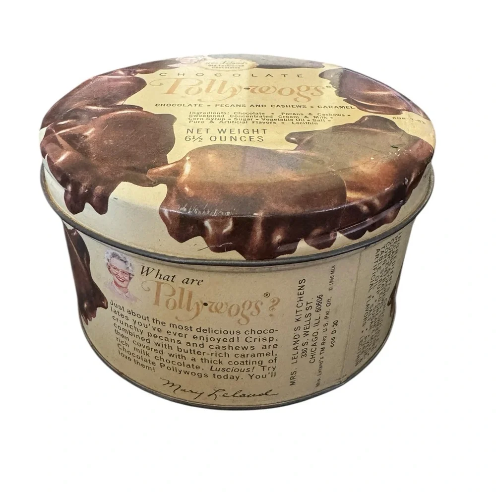Chocolate Pollywogs Vintage Metal Tin